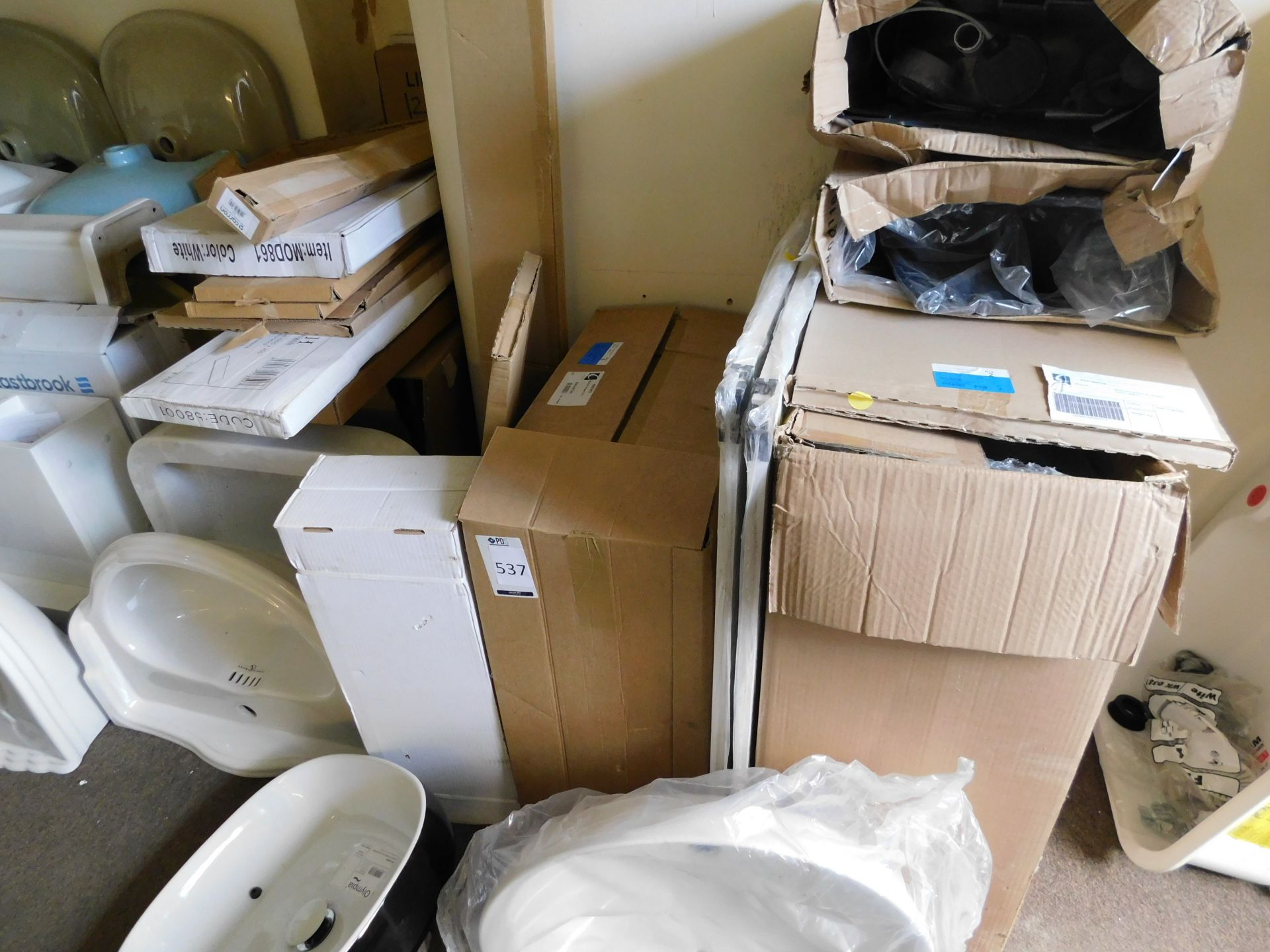 Quantity of Assorted Sinks, Pedestals & Cabinets etc. (Location: MK2 2DD. Please Refer to General - Image 2 of 5