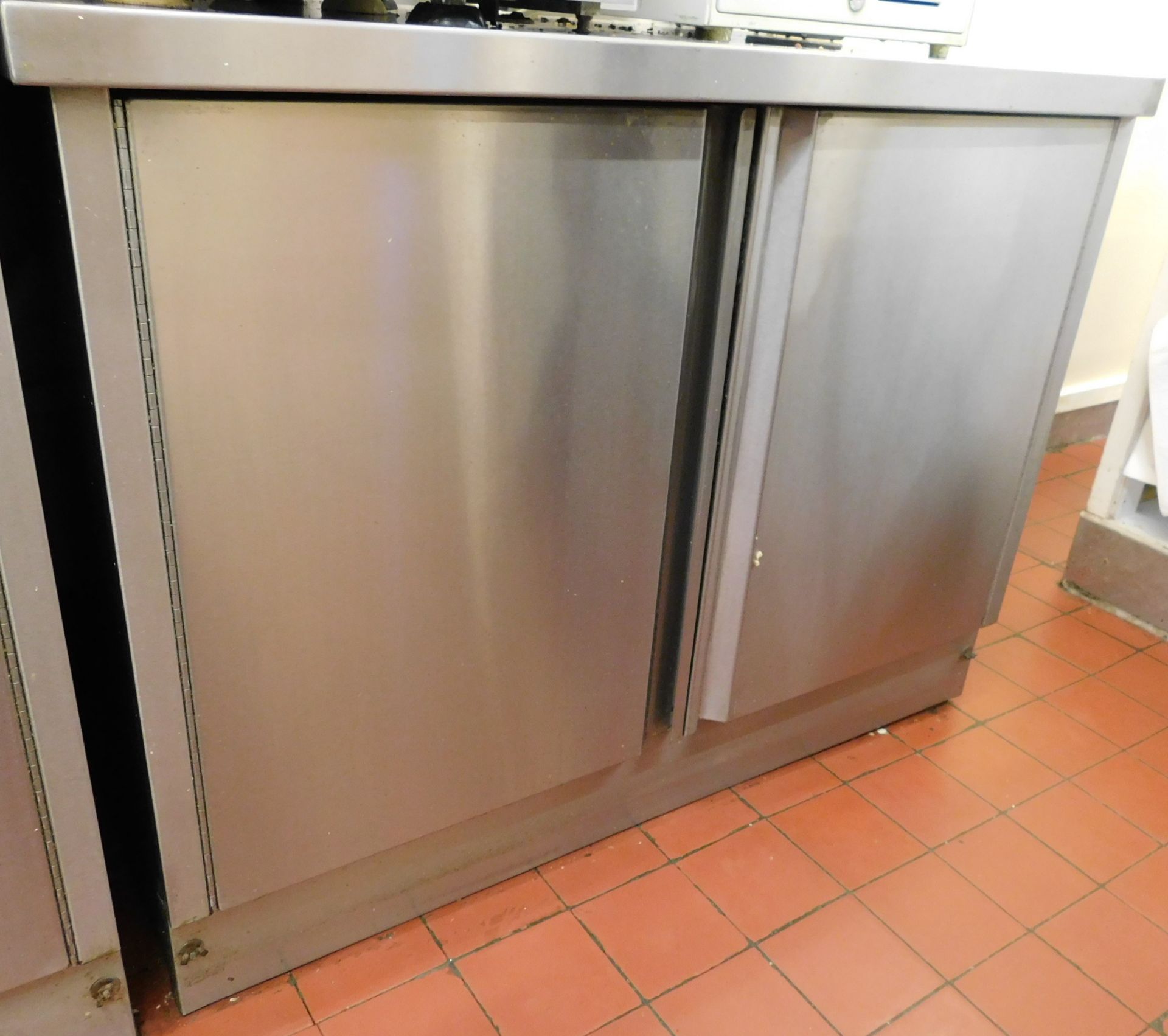 Stainless Steel 2-Door Cabinet (119.5cm W Approx) (Location: Skelmersdale. Please Refer to General