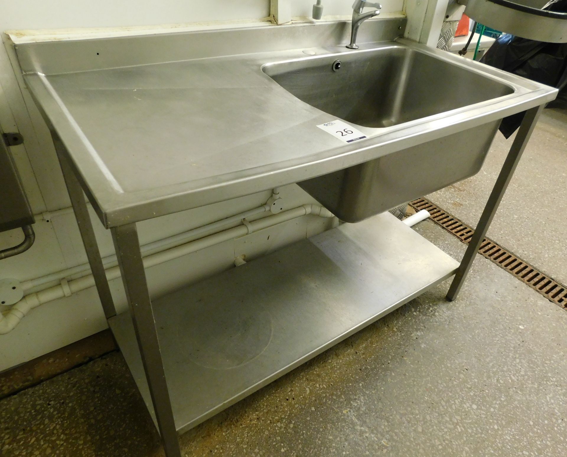 Stainless Steel Deep Basin Sink with Drainer (120cm W x 60cm D x 85cm H Approx.) (Location: