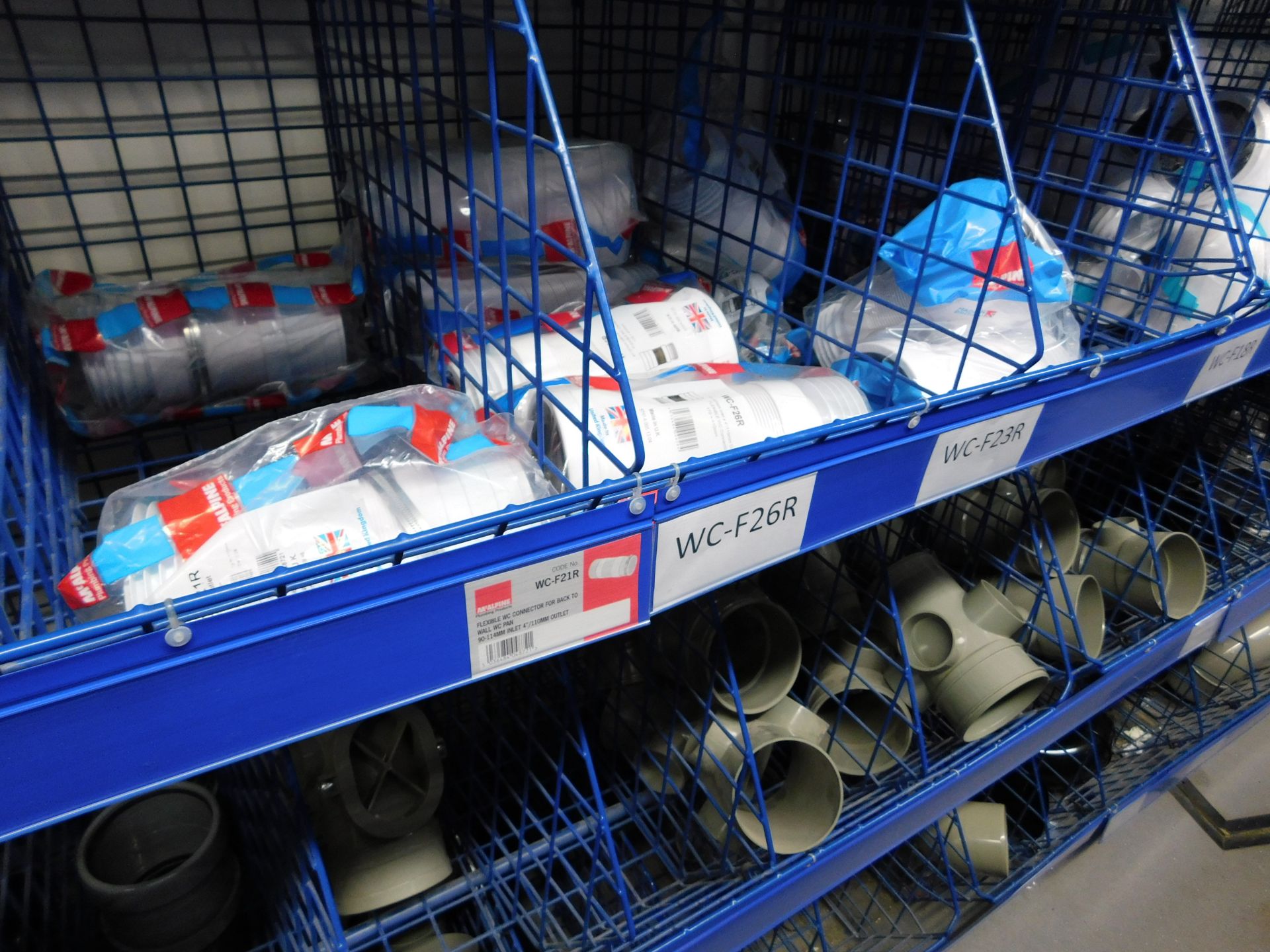20 Plastic Coated Baskets & Contents including Adjustable Connectors, Soil Pipe Connectors etc. ( - Image 3 of 5