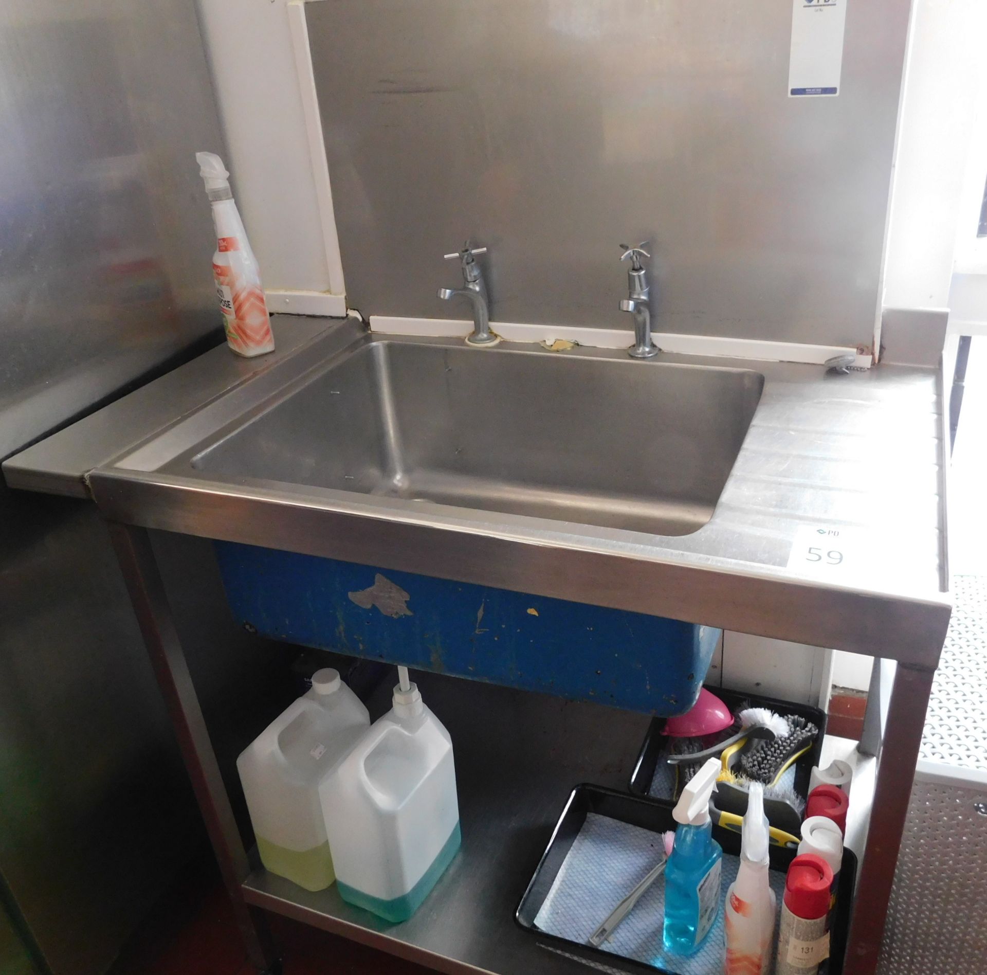 Stainless Steel Single Basin Sink (104cm W x 56.5 D x 93.5cm H Approx.) (Location: Skelmersdale.