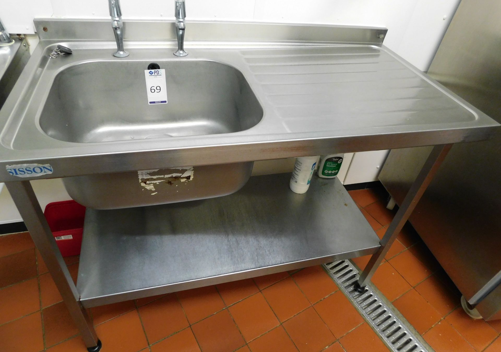 Sisson Stainless Steel Sink (120cm W x 60cm D x 86cm H Approx.) (Location: Skelmersdale. Please