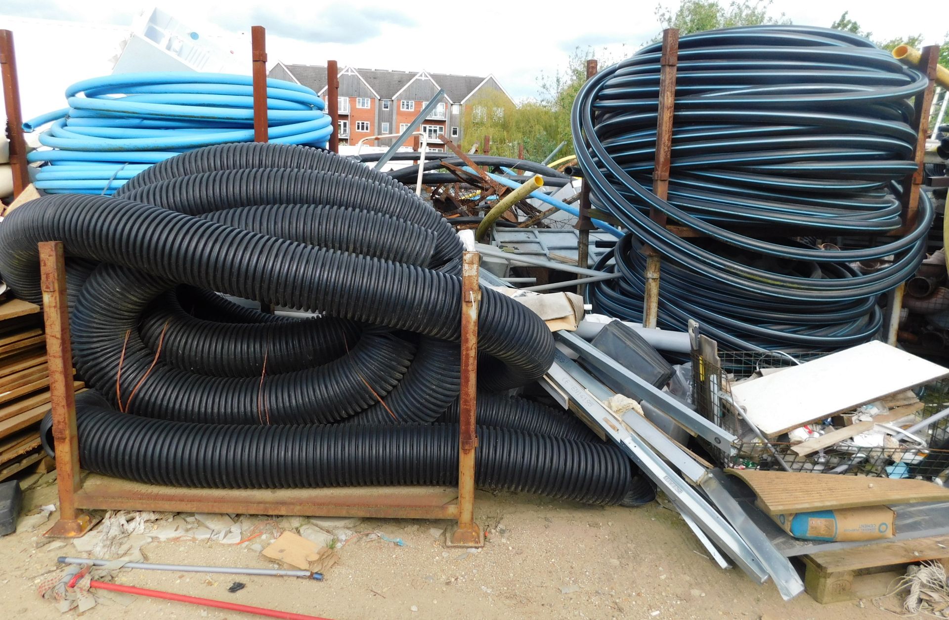 Large Quantity of Stillage & Contents of Assorted Piping Etc. (Location: MK2 2DD. Please Refer to