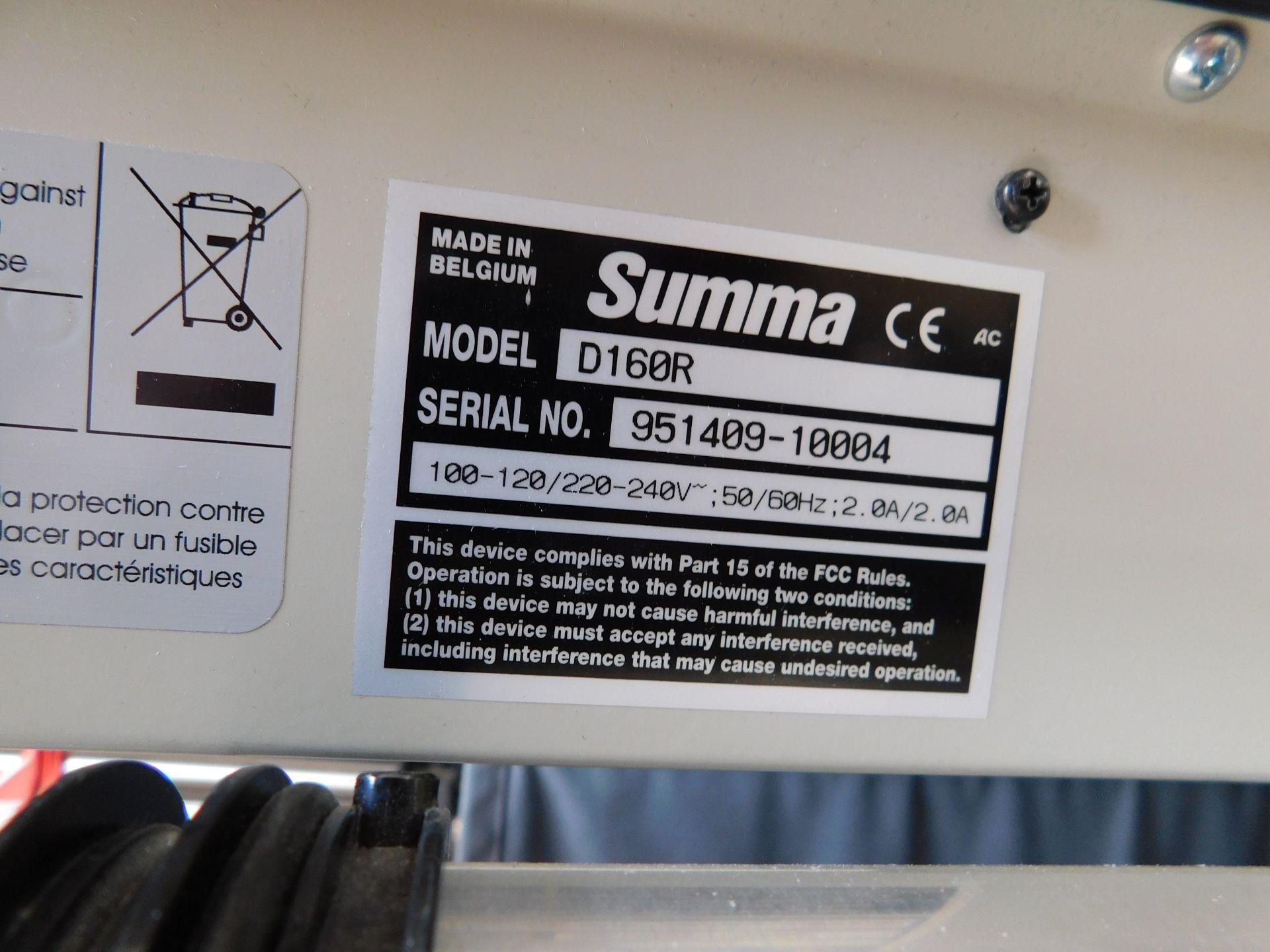 Summa D160 Vinyl Plotter, Serial Number 951409-10004 (Location: MK45 3QQ. Please Refer to General - Image 13 of 13