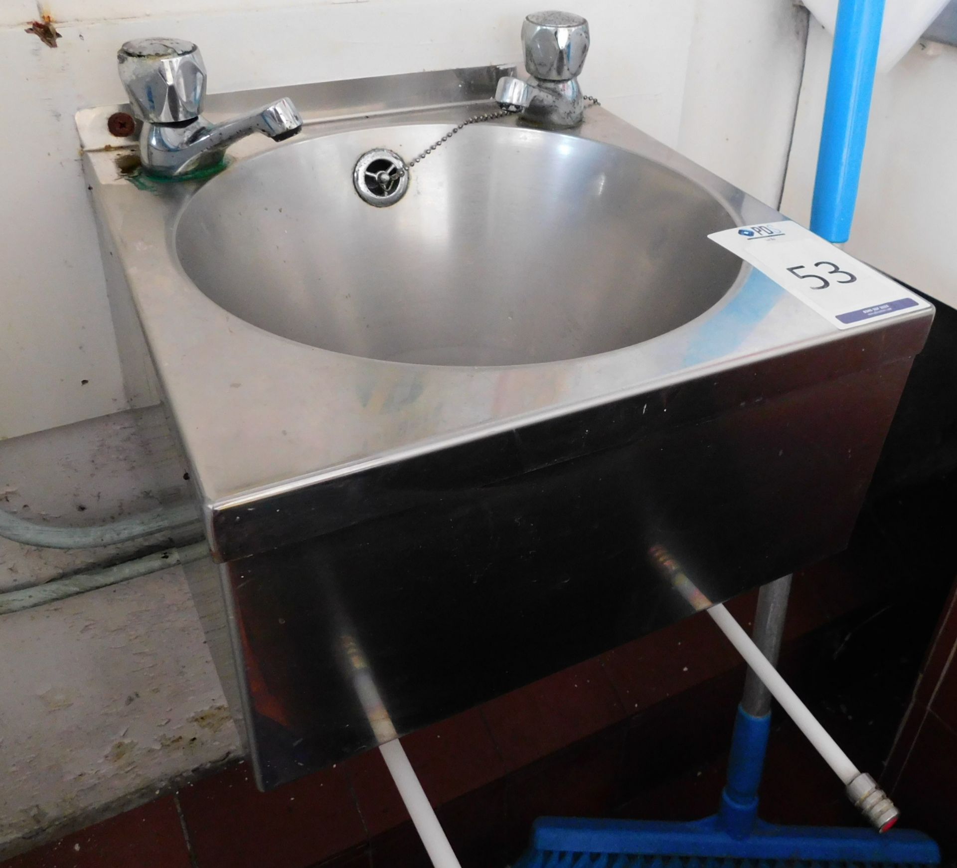 Hand Wash Knee Operated Sink (34cm W x 34cm D Approx.) (Location: Skelmersdale. Please Refer to