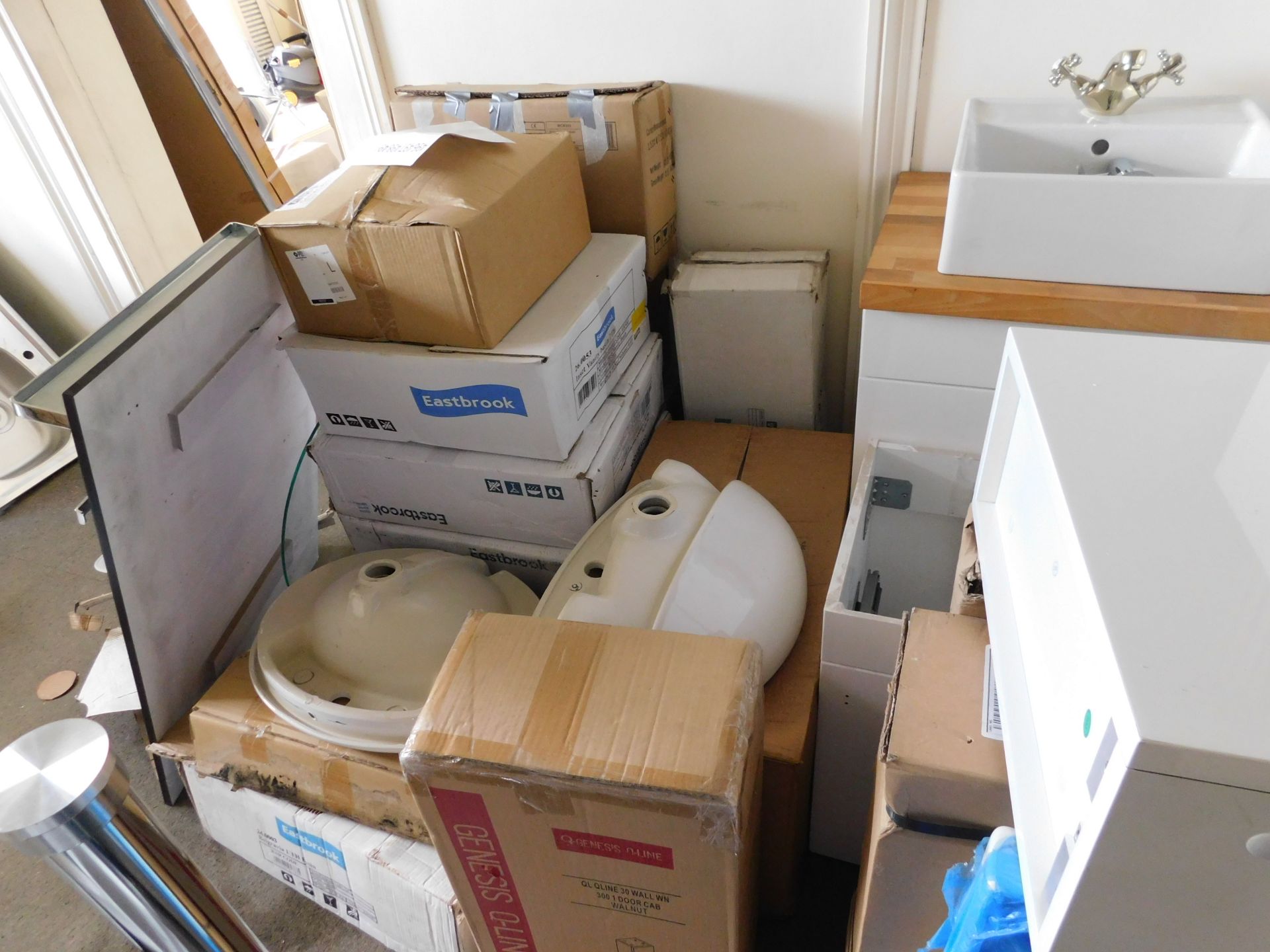 Quantity of Assorted Sinks, Pedestals & Cabinets etc. (Location: MK2 2DD. Please Refer to General - Image 5 of 5