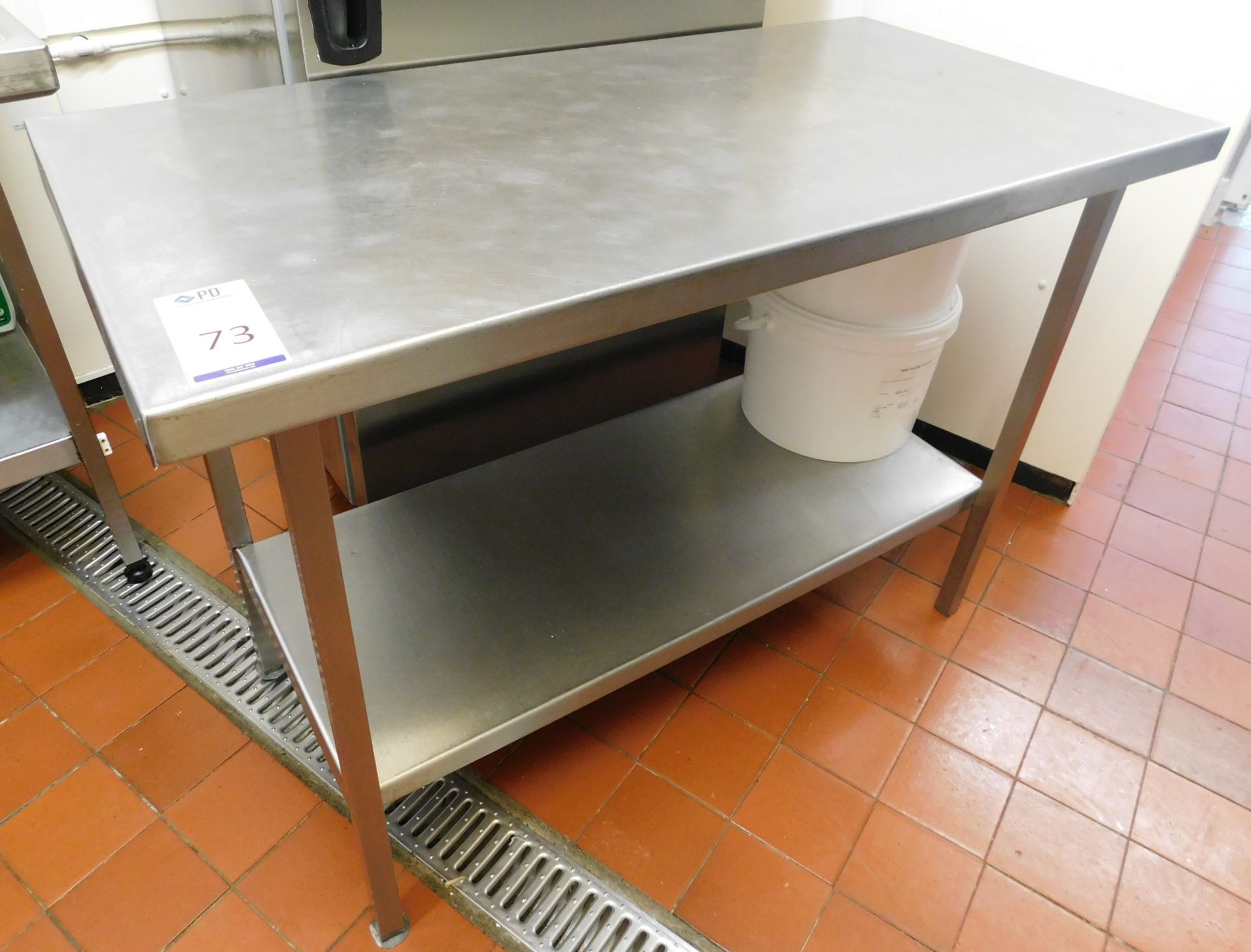 Stainless Steel Preparation Table (120cm W x 60cm D x 84.5cm H Approx.) (Location: Skelmersdale.