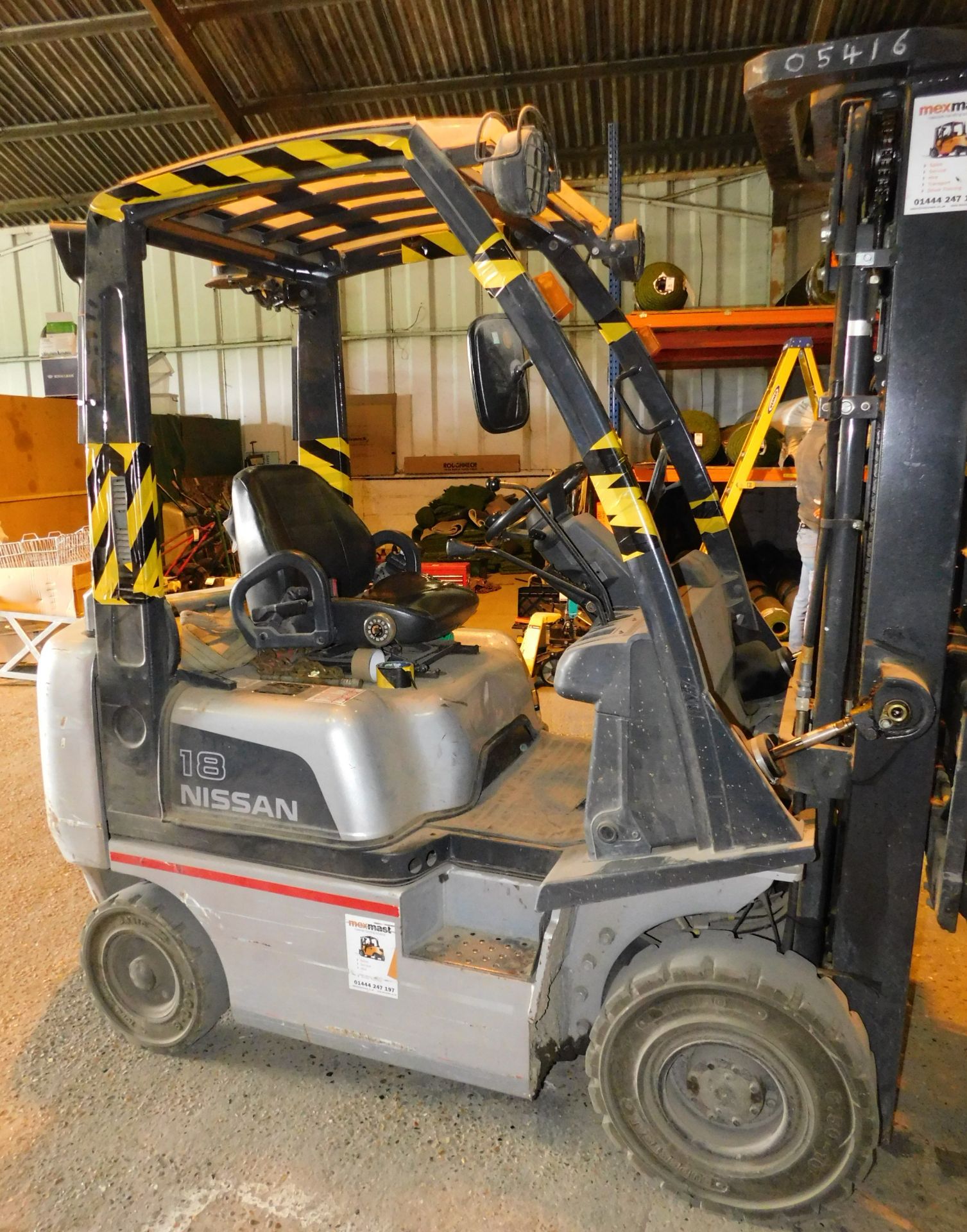 Nissan Type Y1D1A18Q Diesel Fork Lift Truck (2008), Serial Number Y1D1E700/131 with Sideshift, Rated - Image 5 of 12
