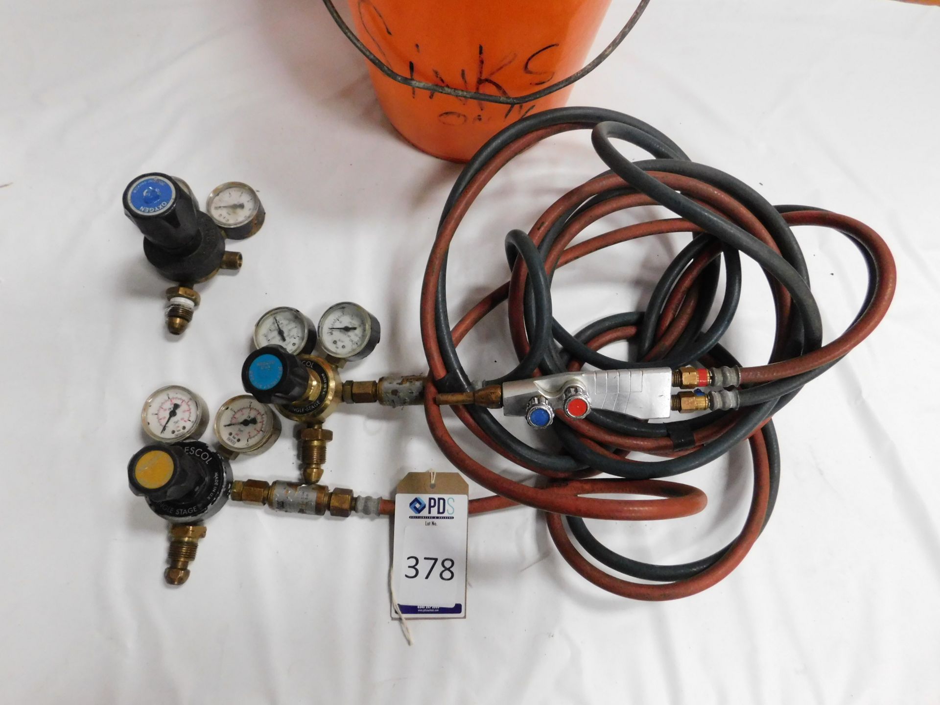 Set of Oxy/Acetylene Hoses & Gauges (Location: Brentwood. Please Refer to General Notes)