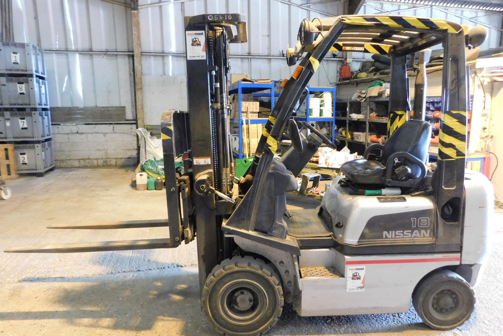 Nissan Type Y1D1A18Q Diesel Fork Lift Truck (2008), Serial Number Y1D1E700/131 with Sideshift, Rated - Image 2 of 12