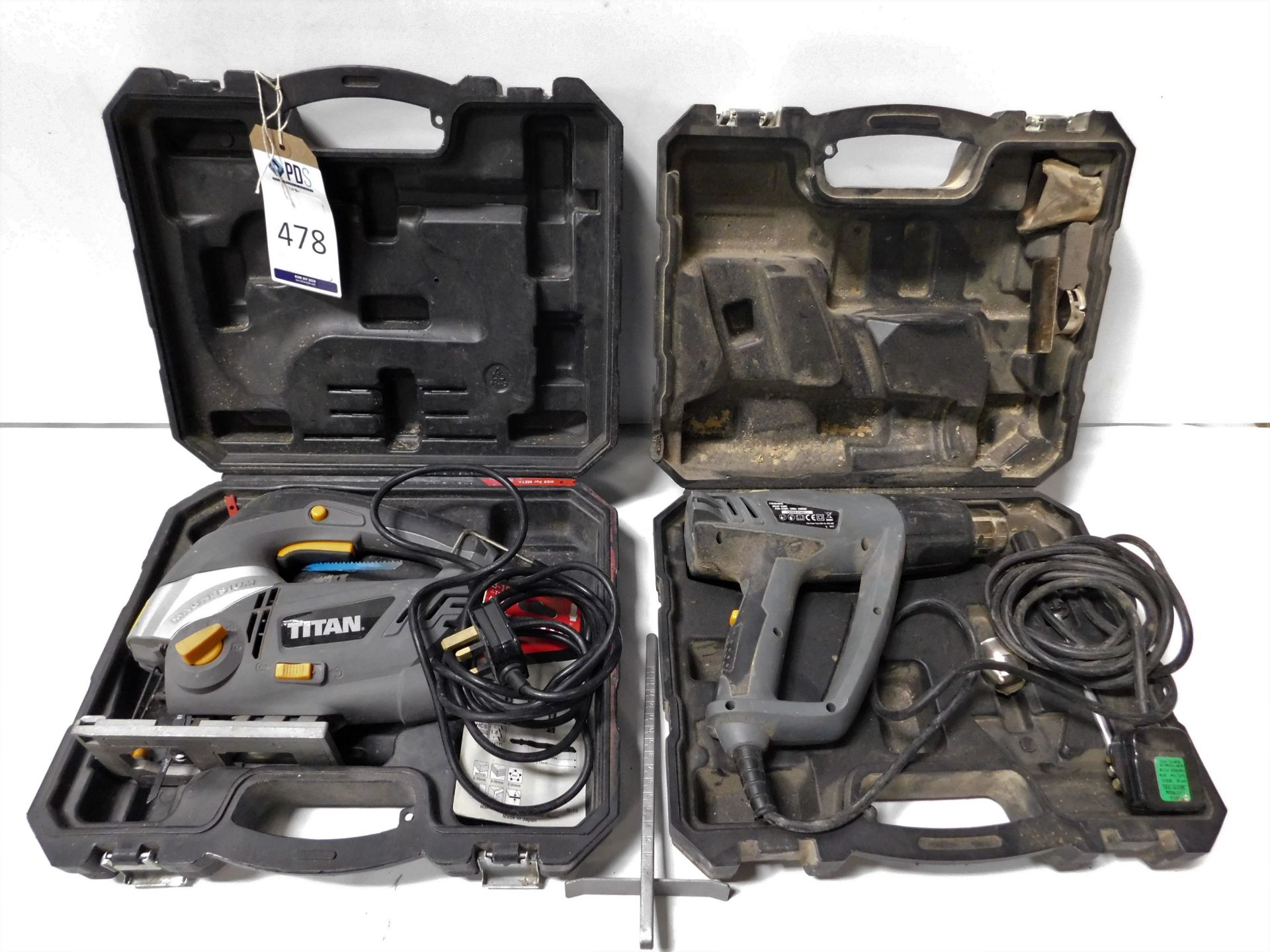 Titan Magnesium Jig Saw & Titan Heat Gun, Serial Number 13W26 01931; Both 240v (Location