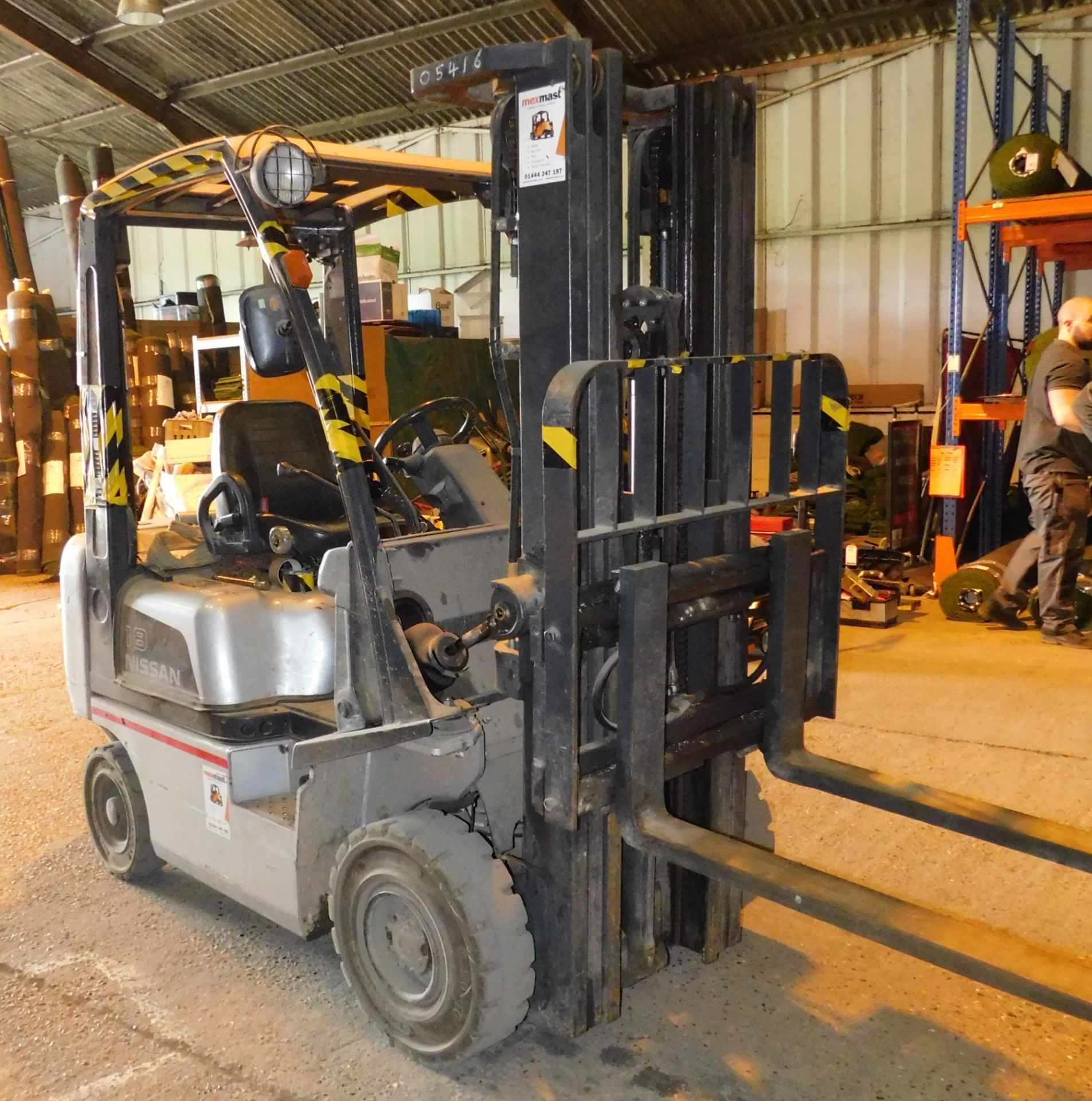 Nissan Type Y1D1A18Q Diesel Fork Lift Truck (2008), Serial Number Y1D1E700/131 with Sideshift, Rated - Image 4 of 12