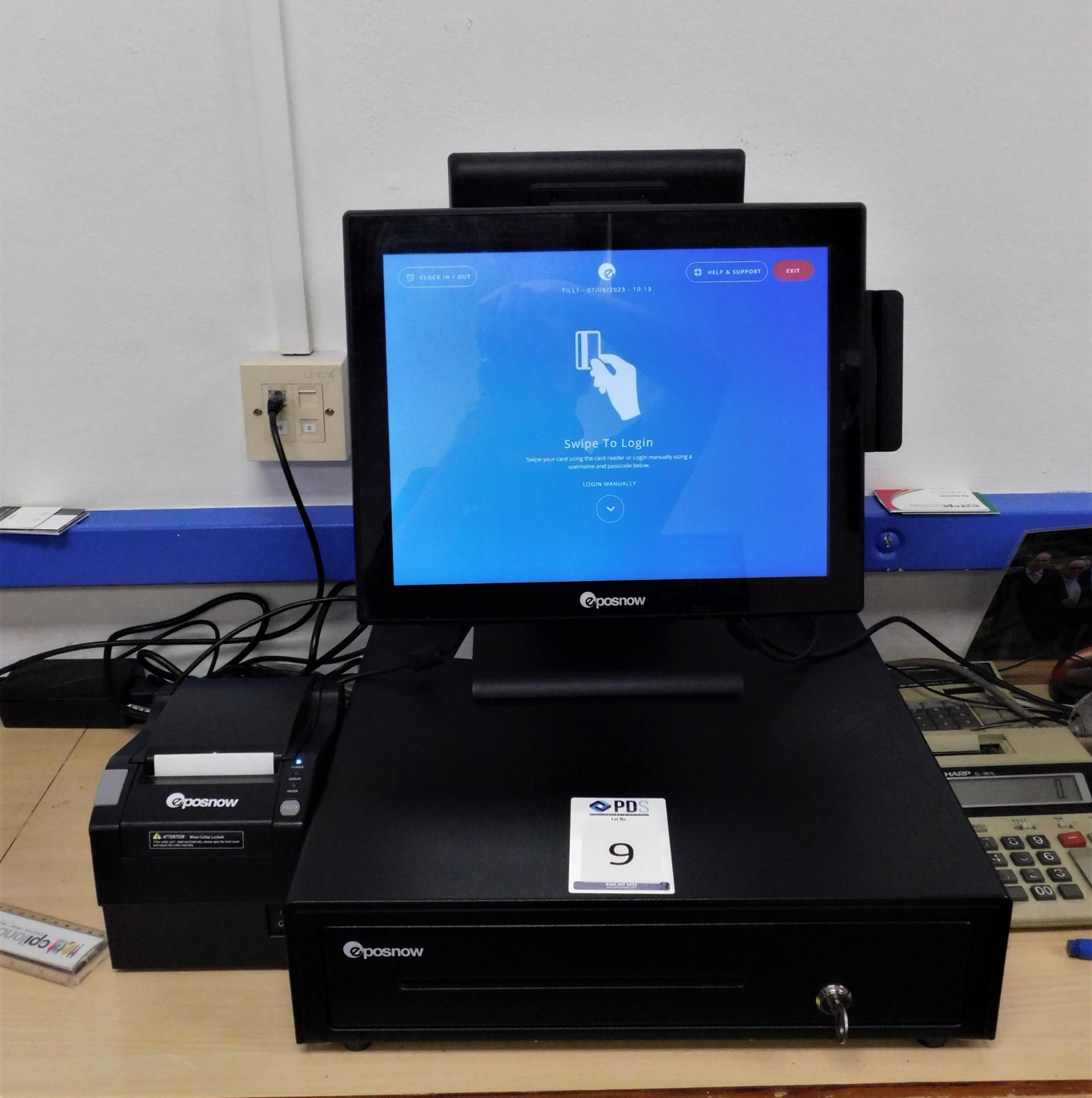 Eposnow DC24V/1A Cash Drawer & Monitor with POS80GXa Receipt Printer (Location: Finchley. Please