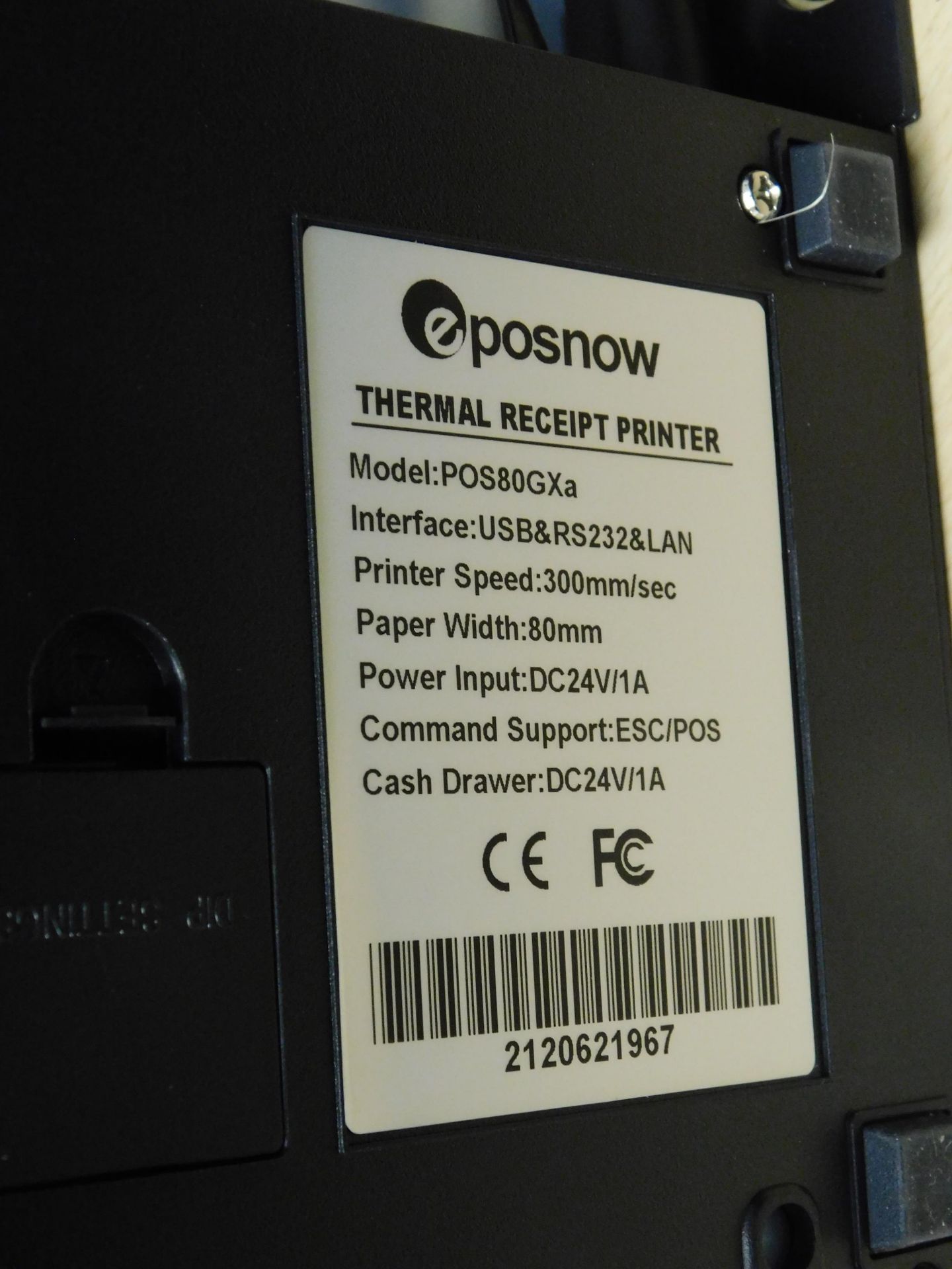 Eposnow DC24V/1A Cash Drawer & Monitor with POS80GXa Receipt Printer (Location: Finchley. Please - Image 3 of 3