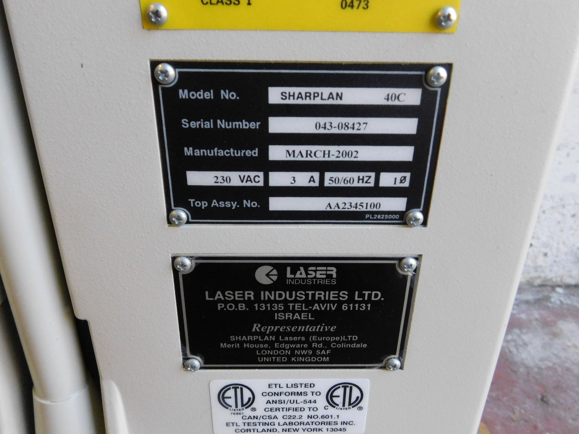 Lumenis 40C Compact Sharplan CO2 Laser, Serial Number 043-08427 (Location: Bushey. Please Refer to - Image 4 of 5