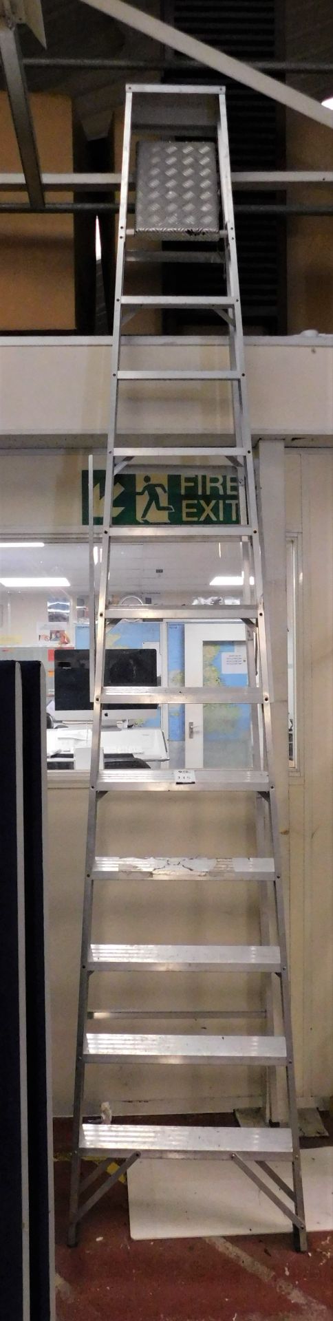 Pair of 12-Tread Aluminium Step Ladders (Location: Bushey. Please Refer to General Notes)