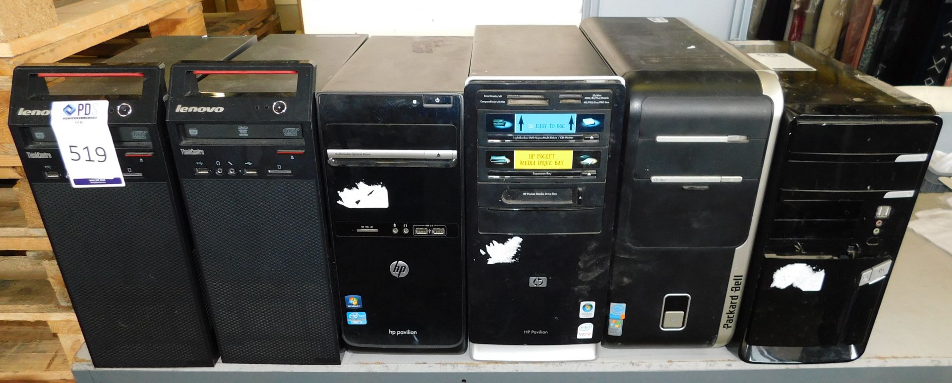 6 Various Tower Computers (No HDDs) (Location: Stockport. Please Refer to General Notes)