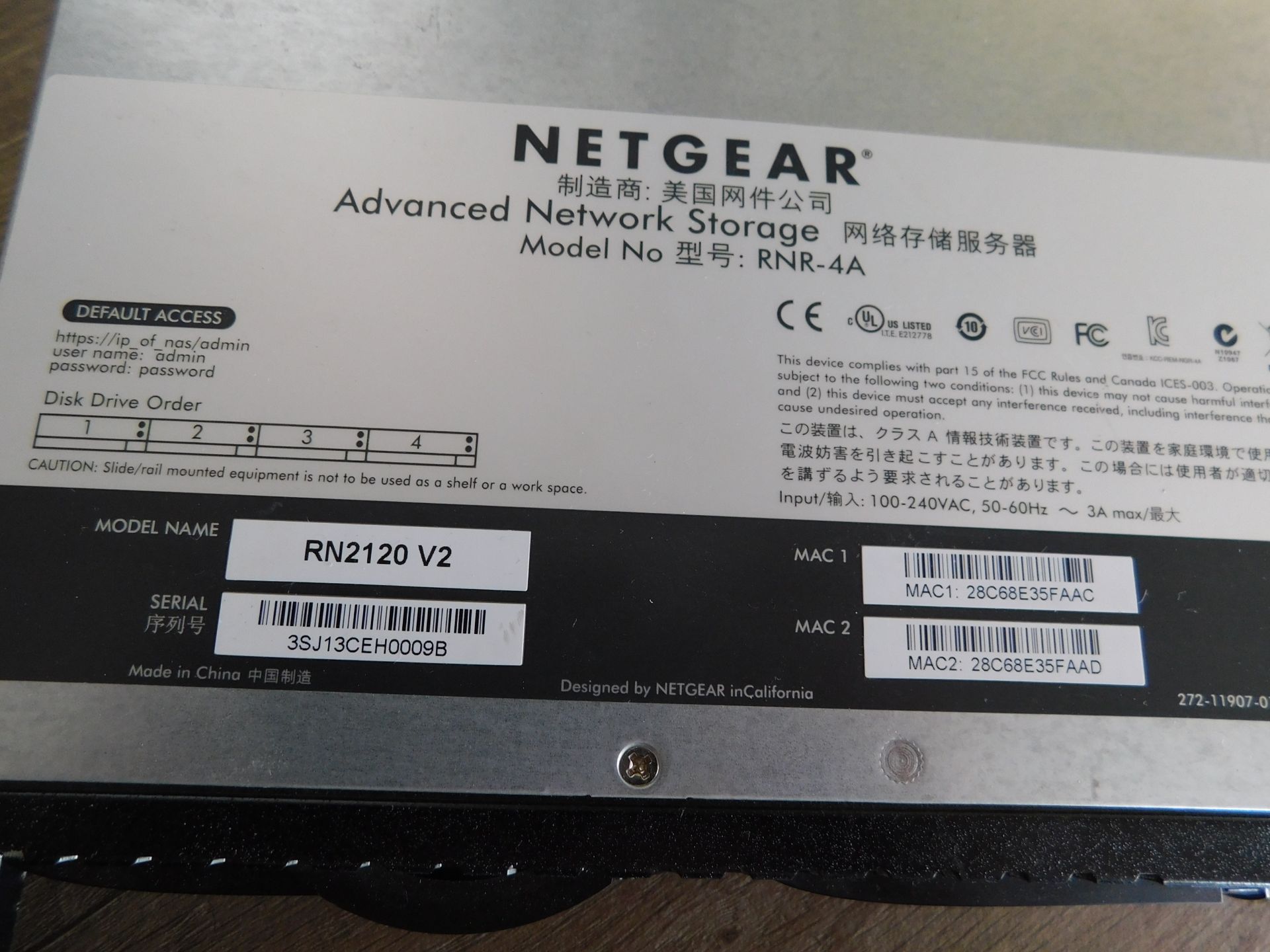 Net Gear RN2120V2 Advanced Network Storage (No HDDs) (Location: Stockport. Please Refer to General - Image 4 of 4