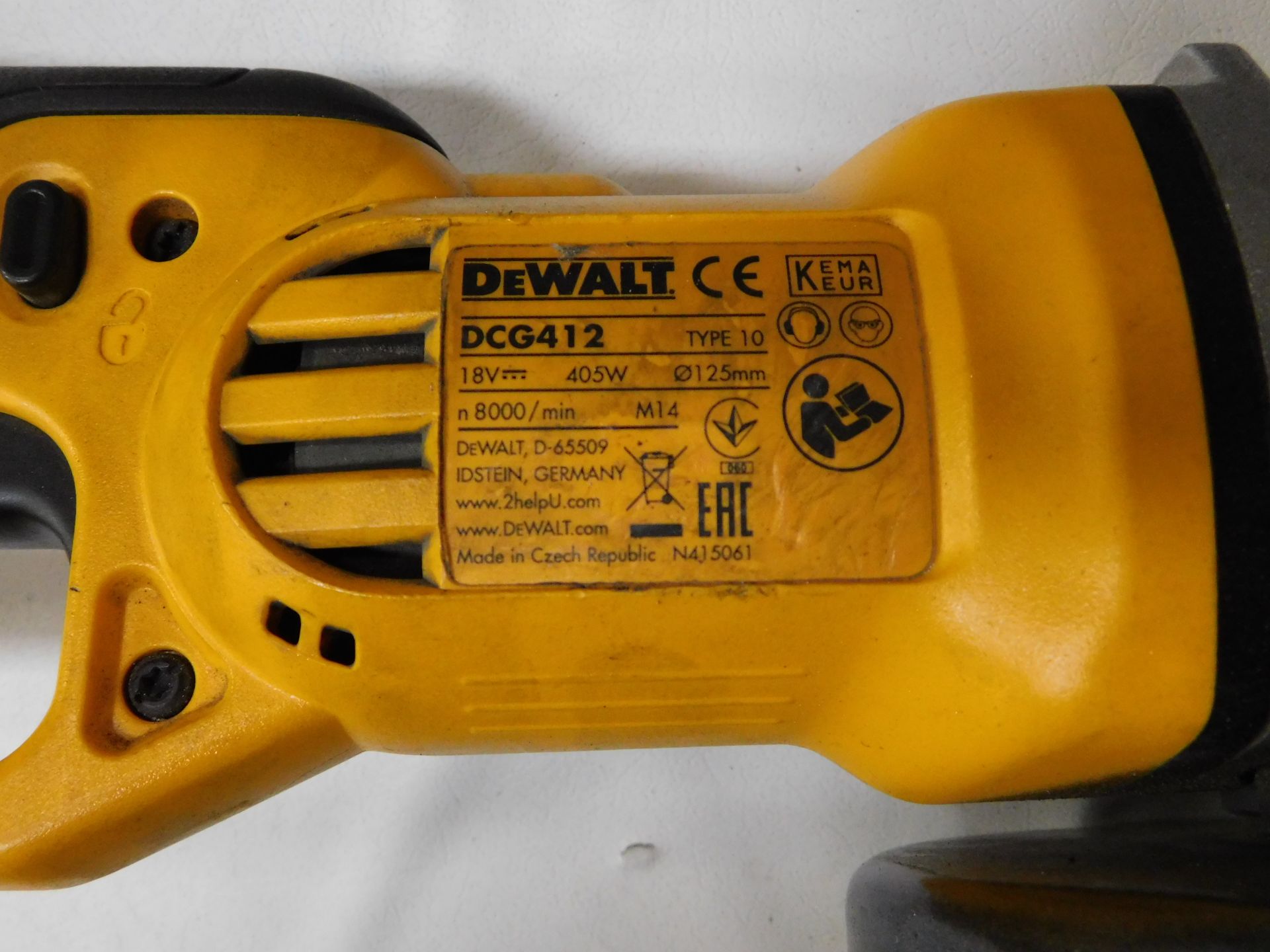 DeWalt DCG412 18v Cordless Angle Grinder with 18v 4.8AH Battery (Location: Brentwood. Please Refer - Image 4 of 4