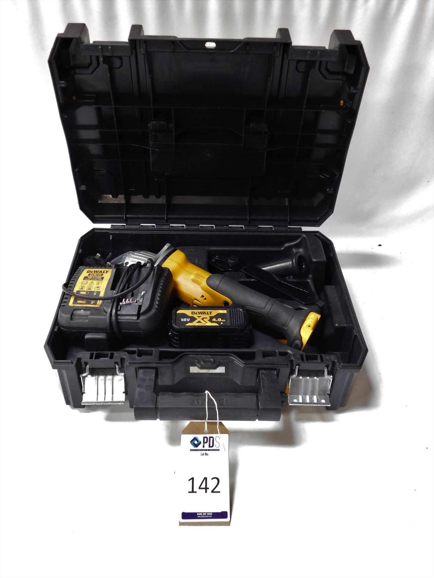 DeWalt DCG412 18v Cordless Angle Grinder with 18v 4.8AH Battery (Location: Brentwood. Please Refer