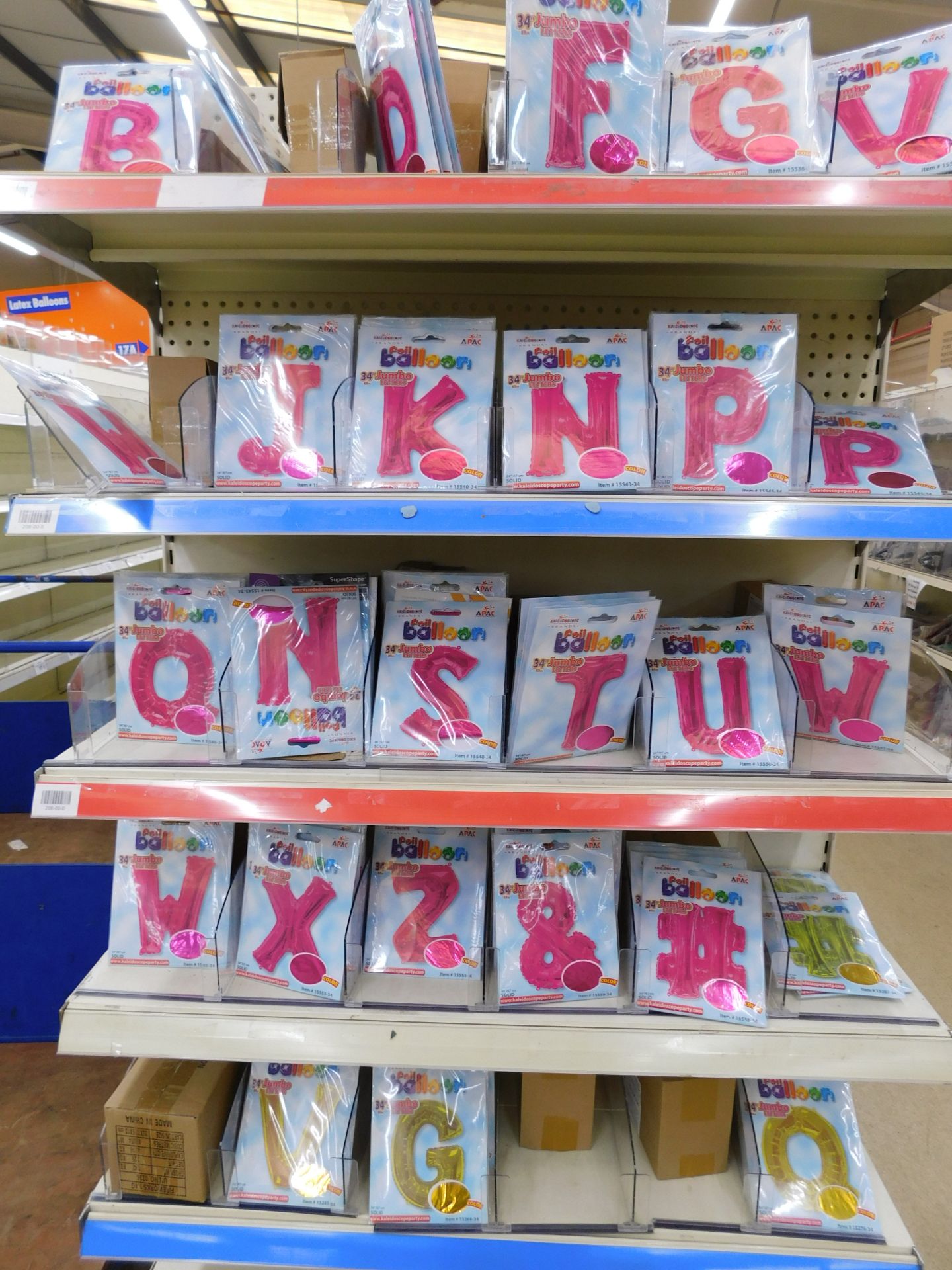 Contents of 4 Bays of Shelving to Include Football Balloons, Letter Balloons & Greetings Card - Image 3 of 10