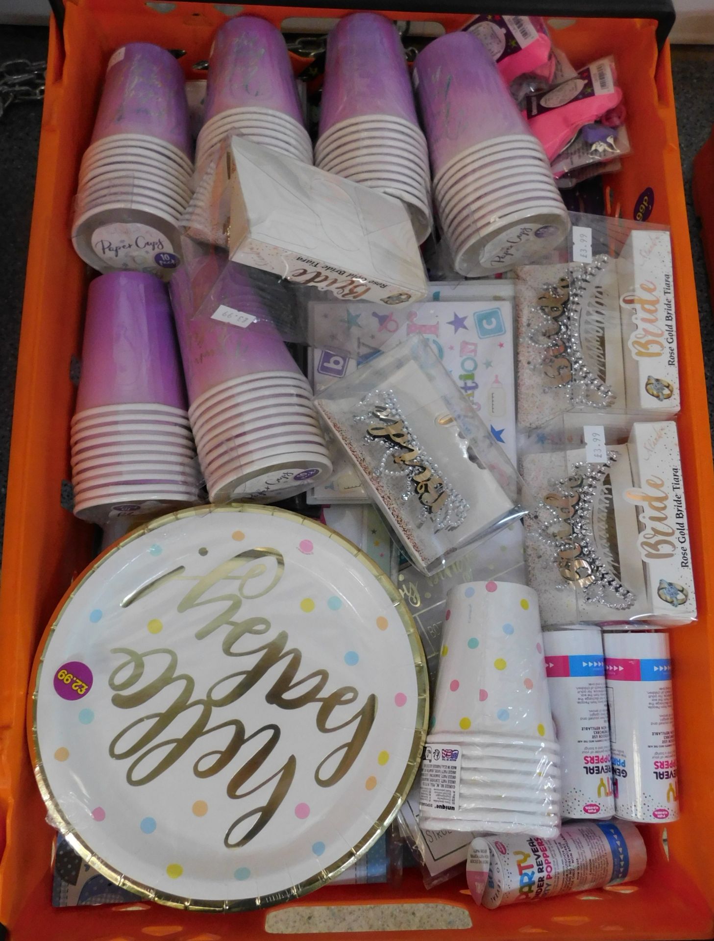 Contents of 4 Crates to Include Hen Party/ Baby Shower Giftware, Ribbons, Gift Bags & Shredded - Image 5 of 5