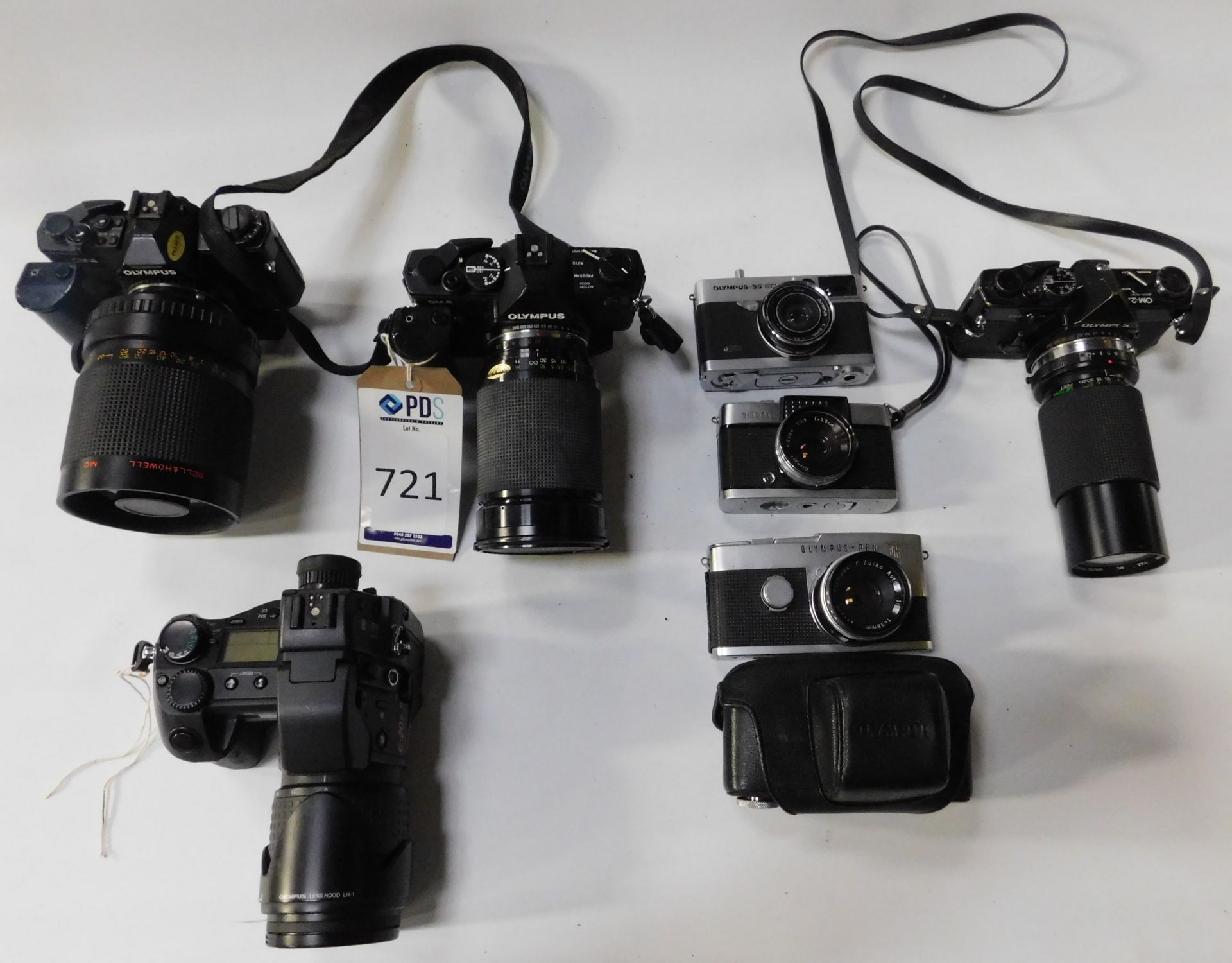 7 Various Olympus Digital & Vintage Film Cameras (See Image for Full List) (Location: Brentwood.