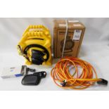 2 Masterplug “Power at Work” 15m Extension Reels & SparkPak 25mtr 2-Gang Extension Reel (Location: