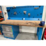 Unior Workbench with Tool Stand & Electric Rear Fitted Cyclus Swivel Engineers Vice & 6-Drawer