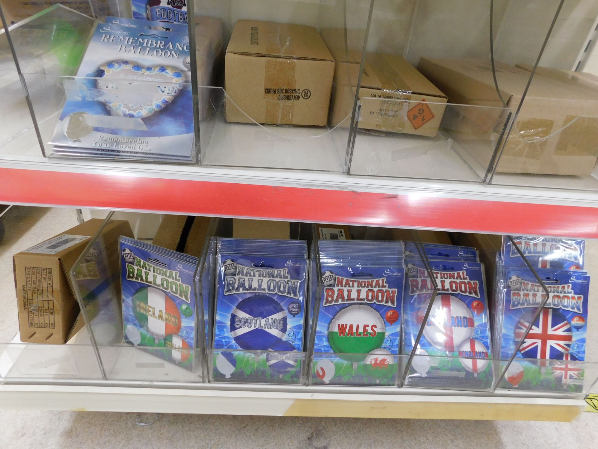 Contents of 4 Bays of Shelving to Include Football Balloons, Letter Balloons & Greetings Card - Image 10 of 10