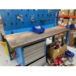 Unior Workbench with Tool Stand (Electrics at Rear) & 6-Drawer Tool Chest Under, 200cm (Length),