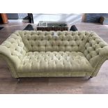 Chesterfield 3-Seat Sofa, Fawn/Mushroom Upholstery (Location: High Wycombe. Please Refer to