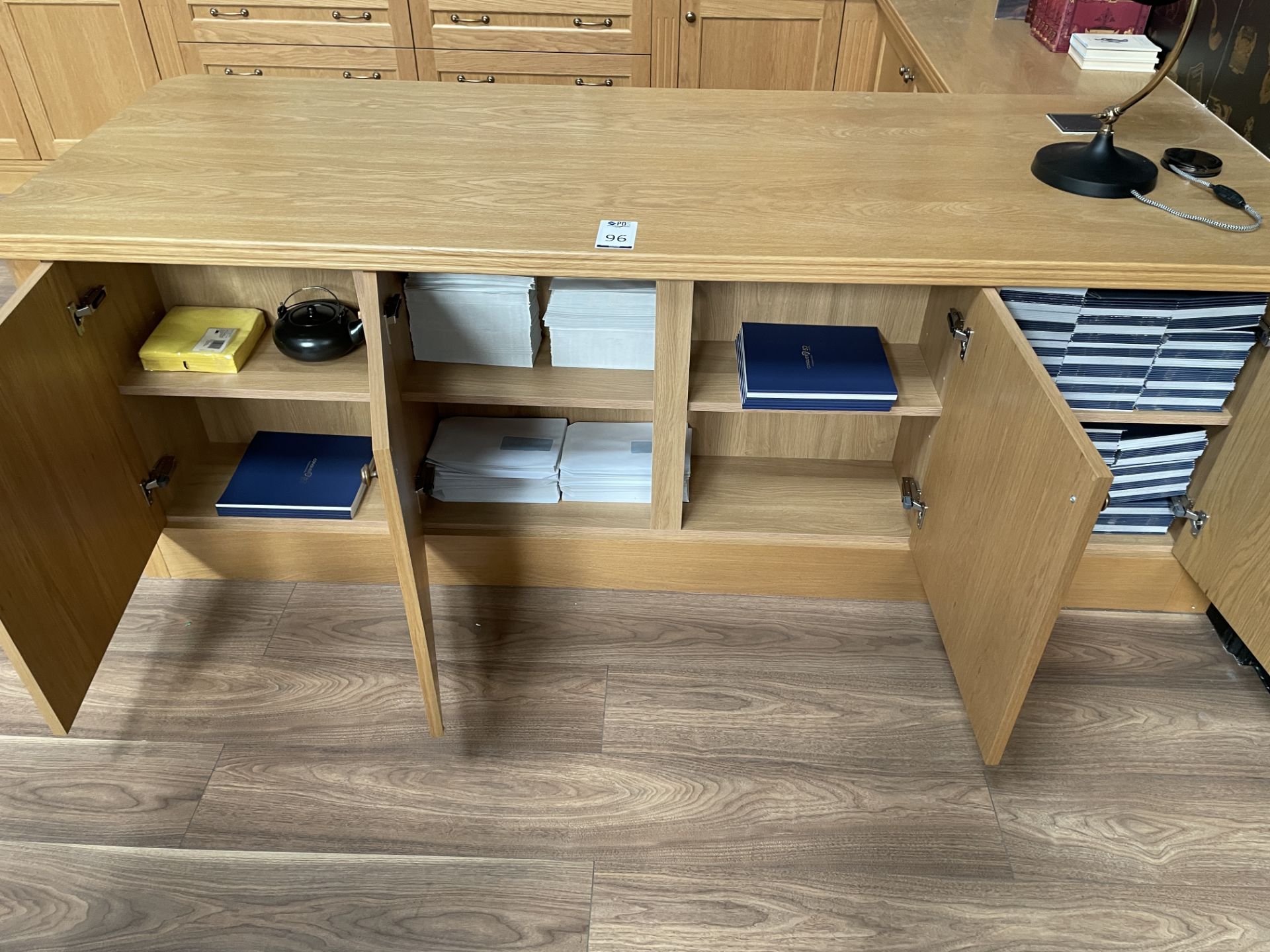 Conquest Medium Oak Office Display Comprising: Main Unit with Base Fitted Six Drawers & Three - Image 3 of 6