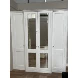 Conquest White Laminate Break Front Shallow Bedroom Unit with American Walnutwood Lining, Fitted