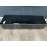 Black Laminated Television Stand Fitted Three Drawers, 18” x 64” (Location: High Wycombe. Please