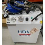 HBM 30litre Low Noise Dental/Workshop Compressor, 240v with Airlines & Sundries (Location: Park