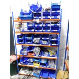 Rack & Contents: c50 Plastic Storage Bins & Quantity VanMoof Service Spares (Location Park Royal N W