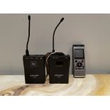 Two K&F Concept M-9 UHF Wireless Lavalier Microphone Systems & Olympus WS-852 Digital Voice Recorder