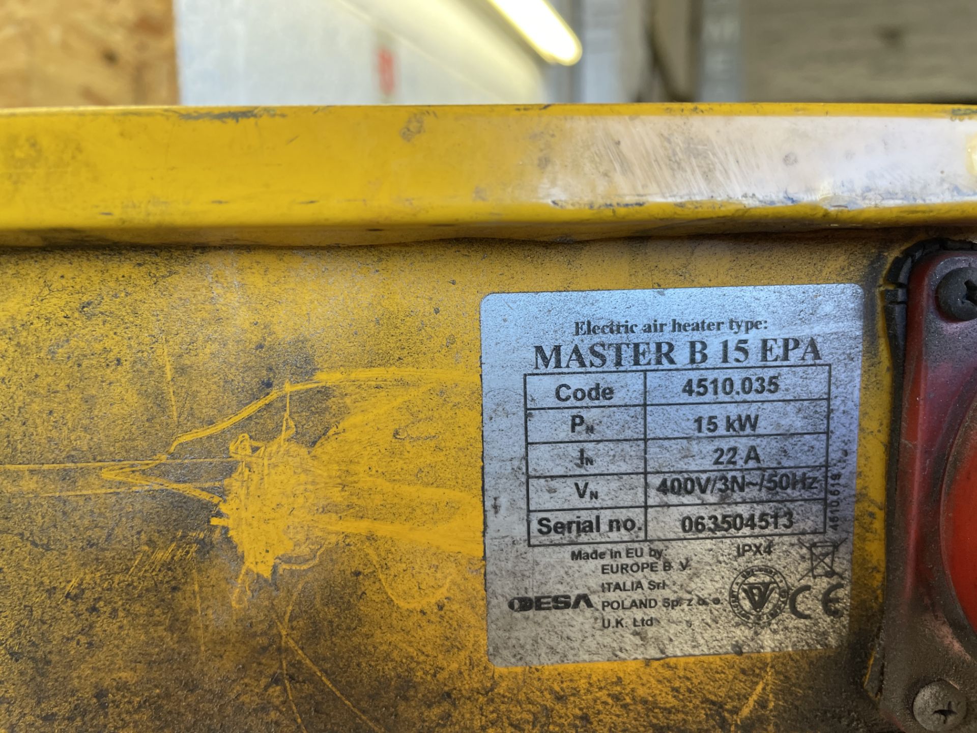 Master B15EPA 3-Phase Workshop Heater (Location Sittingbourne. Please Refer to General Notes) - Image 2 of 3