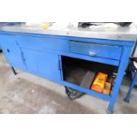 Fabricated Work Bench, 6ft x 3ft Fitted with Record No. 24 Vice (Located North Manchester. Please
