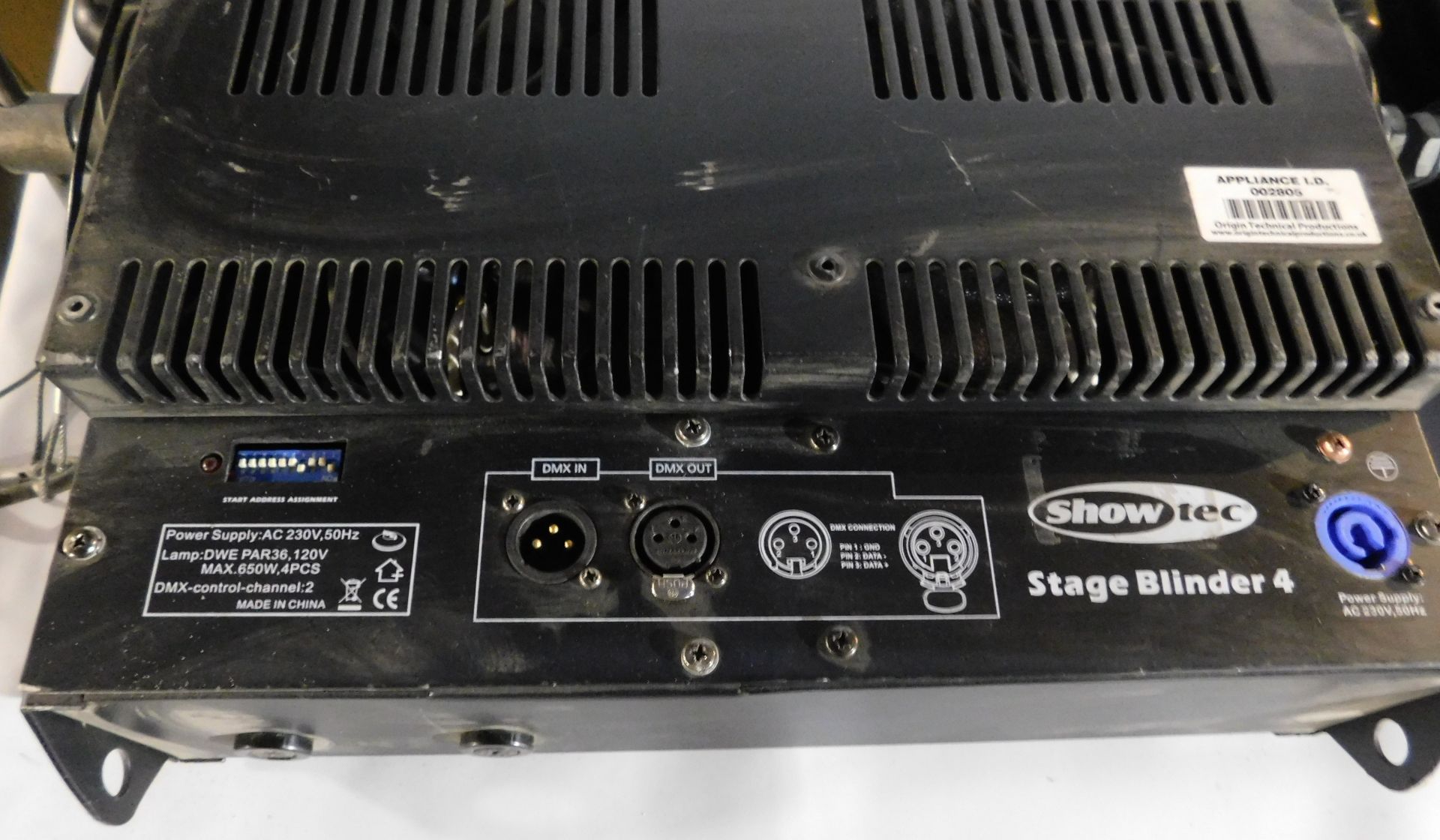 3 Showtec DMX Stager Blinder 4 (Location: Brentwood. Please Refer to General Notes) - Image 3 of 3