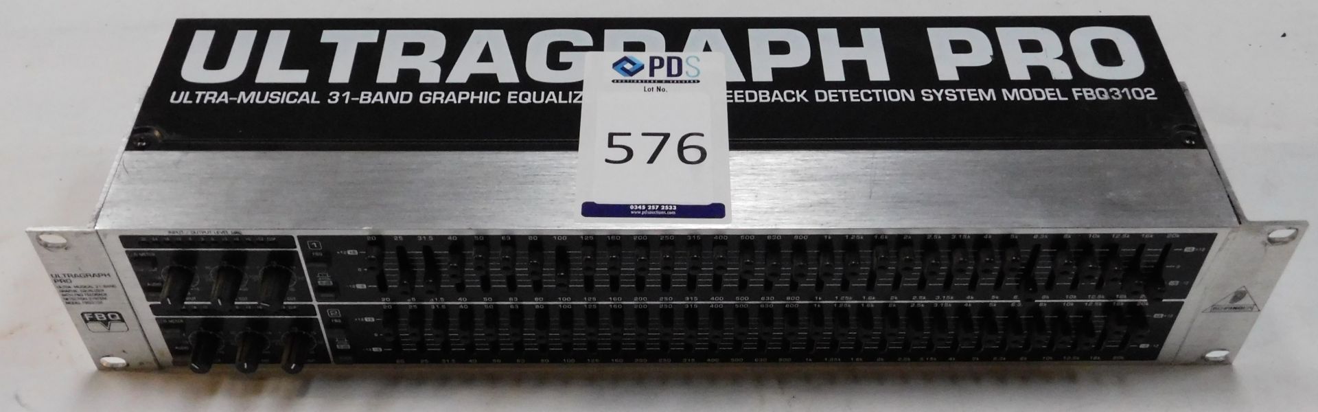 FBW Ultragraph Pro 31-Band Graphical Equalizer with Feedback Control, Model FBQ3102; 2 Behringer - Image 2 of 19