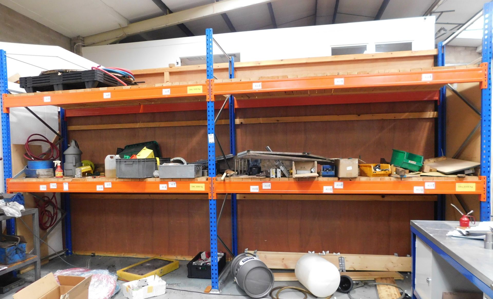 2 Bays of Boltless Pallet Racking & Contents (Excluding 3rd Party Tooling)  (Located North