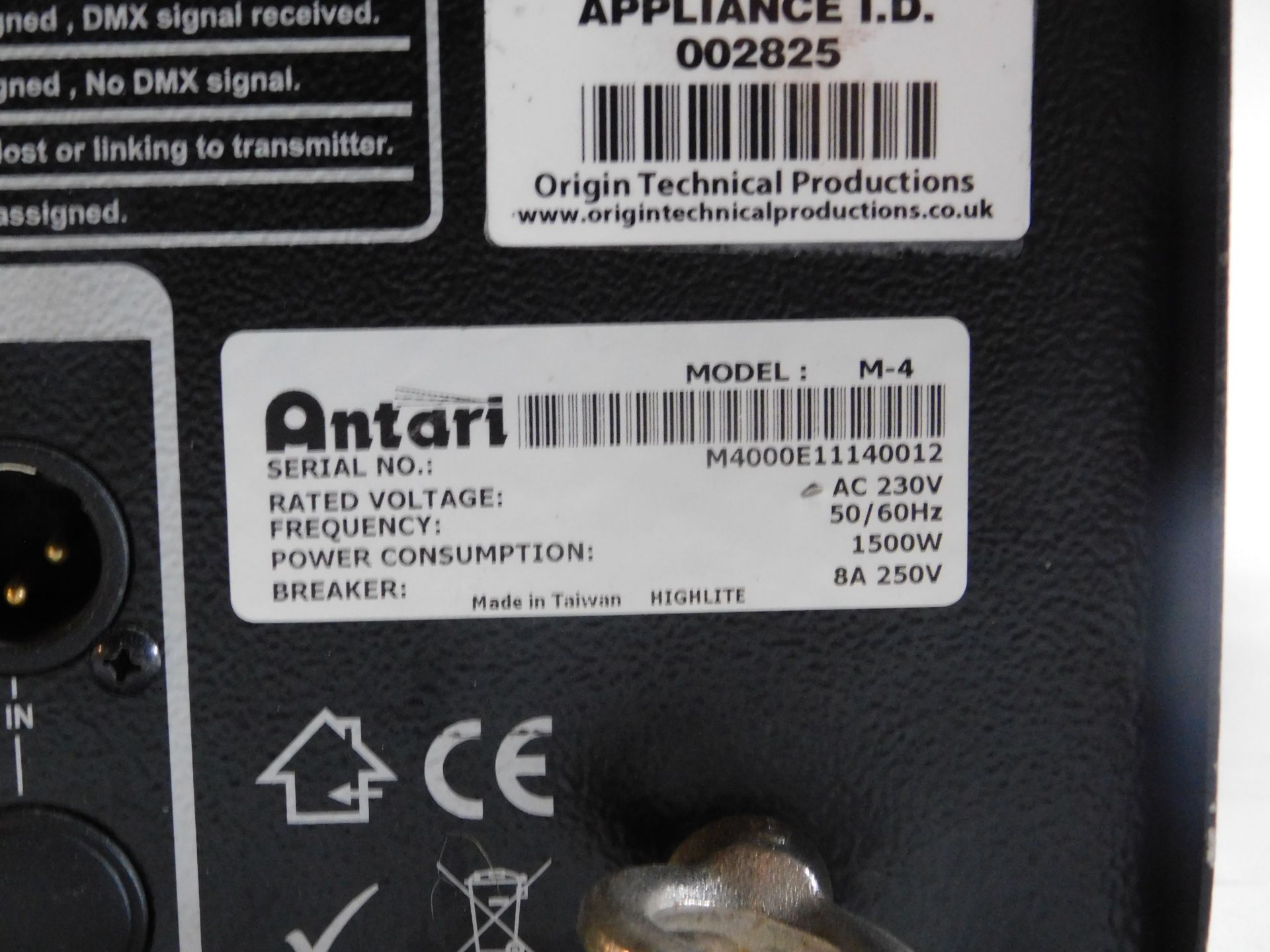 Antari M-4 Fog Machine, Serial Number M4000E11140012 (Location: Brentwood. Please Refer to General - Image 4 of 4