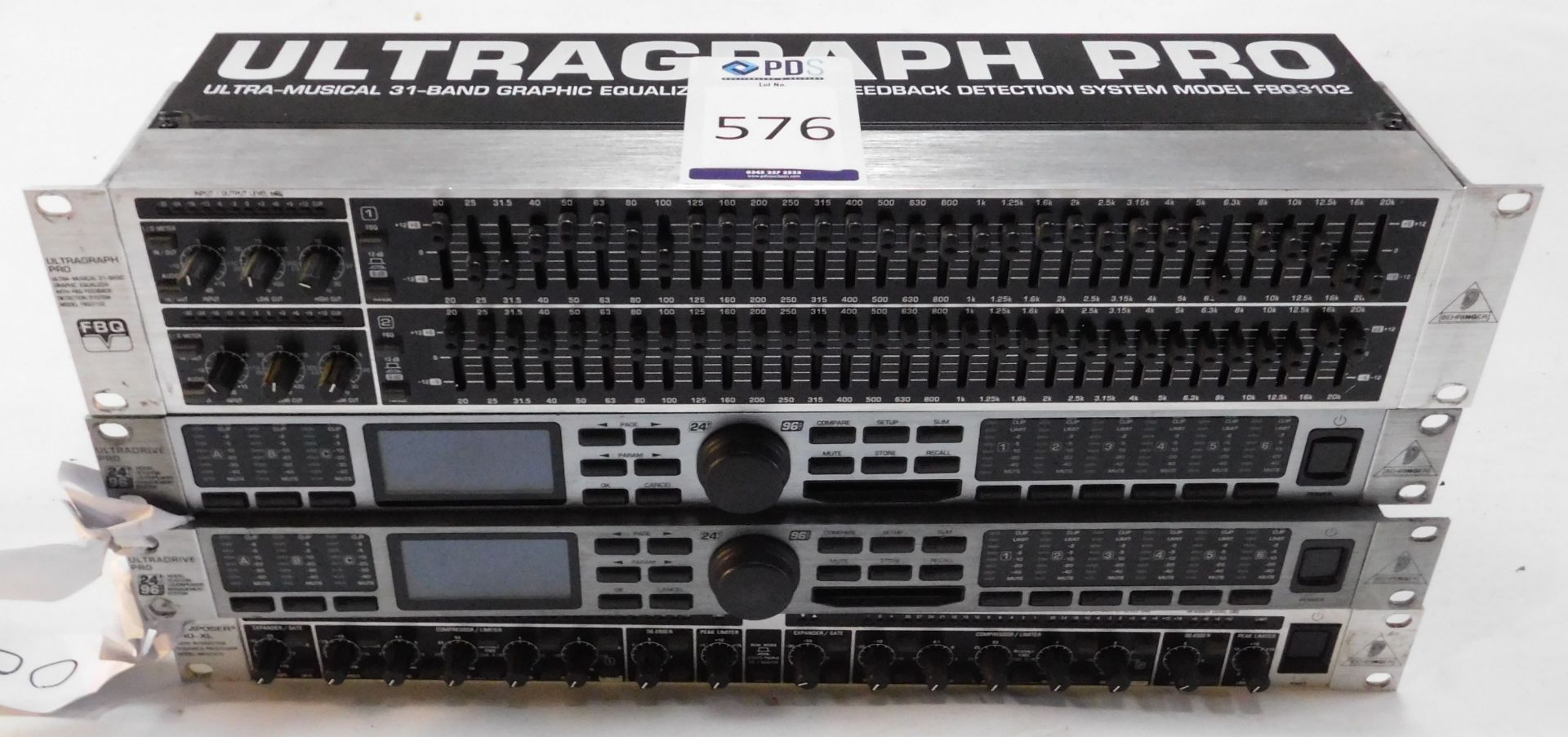 FBW Ultragraph Pro 31-Band Graphical Equalizer with Feedback Control, Model FBQ3102; 2 Behringer