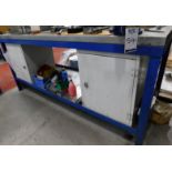 Fabricated Work Bench, 2000mm x 750mm with Two Cupboards Fitted with EMV-5 Vice (Located North