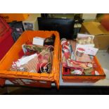 Contents of 2 Crates of Assorted Christmas Gift Tags, Ribbon, Bags etc (Crates not Included) (Locati