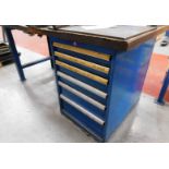 Single Pedestal Fabricated Work Bench, 1750mm x 820mm Fitted with Record No.23 Vice (Located North