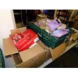 Contents of 2 Boxes & 1 Crate of Assorted Christmas Ribbon, Tissue Paper etc (Crates not Included) (