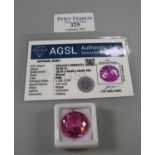 Unmounted ruby with AGSL certificate. not warranted. (B.P. 21% + VAT)